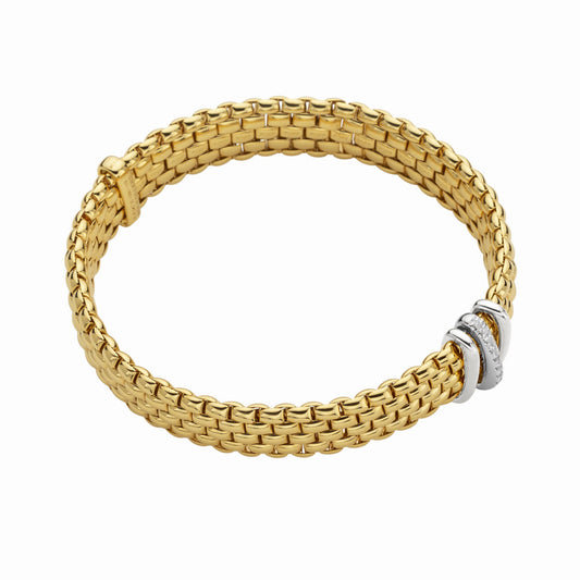 FOPE Panorama Flex'it Armband - 58704BX_BB_G_BBB_0XS (0XS) aus Bicolor-Gold mit Diamant