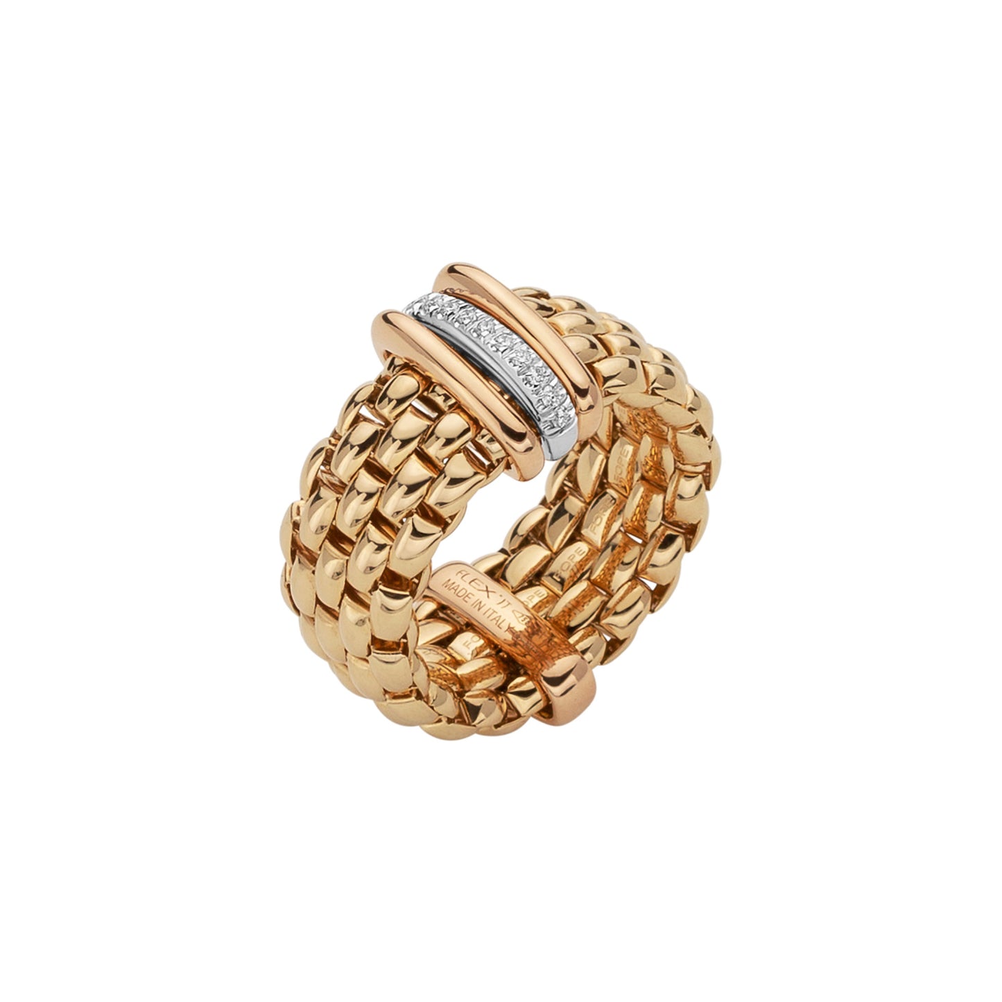 FOPE Panorama Flex'it Ring - 58704AX_BB_G_GBG_0XS (0XS) aus Bicolor-Gold mit Diamant