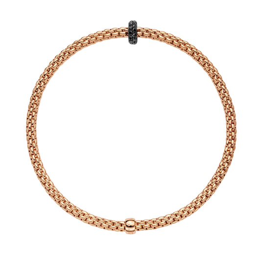 FOPE Prima Flex'it Armband mit schwarzen Diamanten - 74508BX_BN_R_X1X_0XS (0XS) aus Roségold mit Diamant