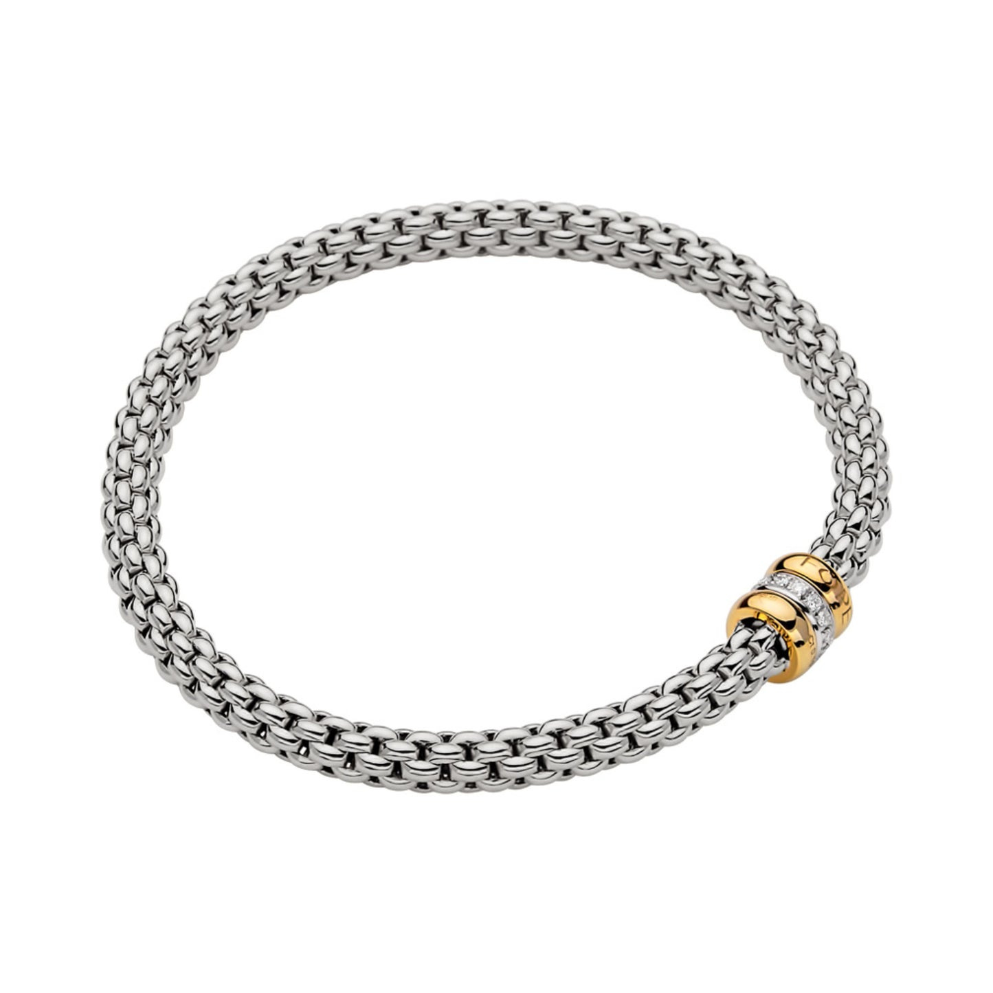 FOPE Solo Flex'it Armband - 62106BX_BB_B_GBG_0XS (0XS) aus Bicolor-Gold mit Diamant