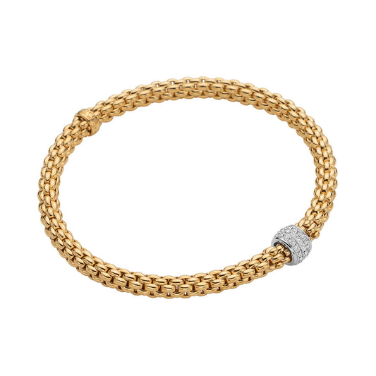 FOPE Solo Flex'it Armband - 63406BX_PB_G_XBX_0XS (0XS) aus Bicolor-Gold mit Diamant