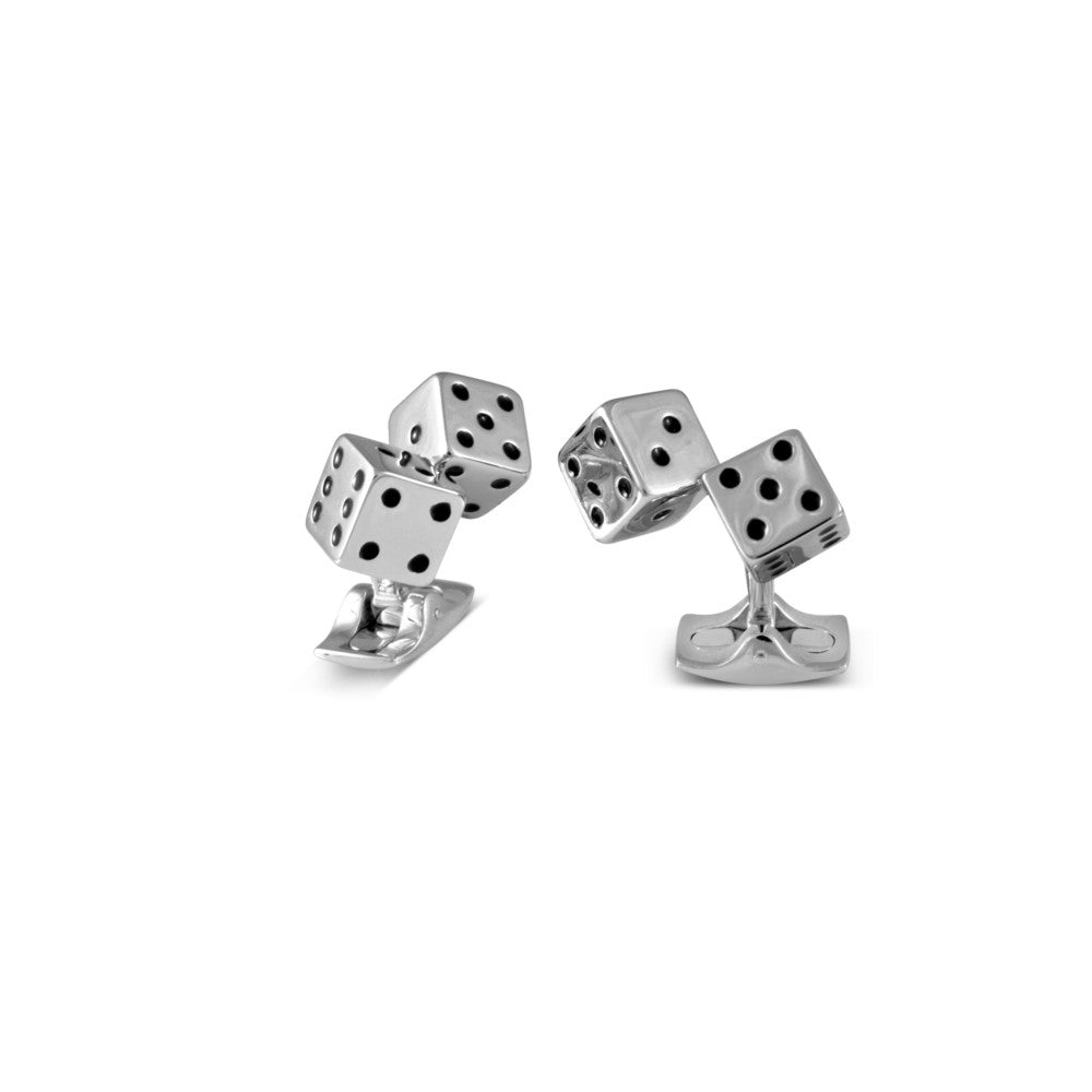 Fundamentals Manschettenknöpfe Dice, Sterlingsilber • Emaille von Deakin and Francis (BMC0808C0013)