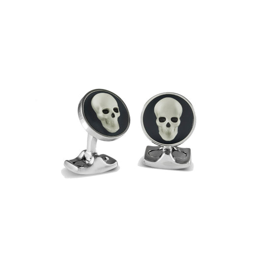 Fundamentals Manschettenknöpfe Skull Cameo, Sterlingsilber • Emaille von Deakin and Francis (BMC0002C0001)