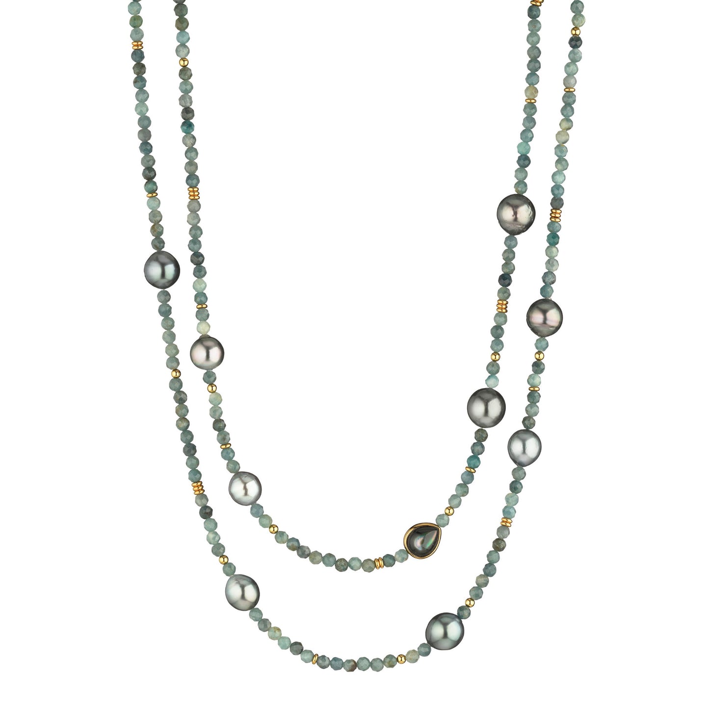 Big Bang Collier, Gelbgold • Perlmutt • Turmalin von Gellner (2-81694-01)