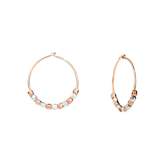 Große Creolen Mini-Granelli, Roségold von DoDo (DOC1000-GRANX-0009A)