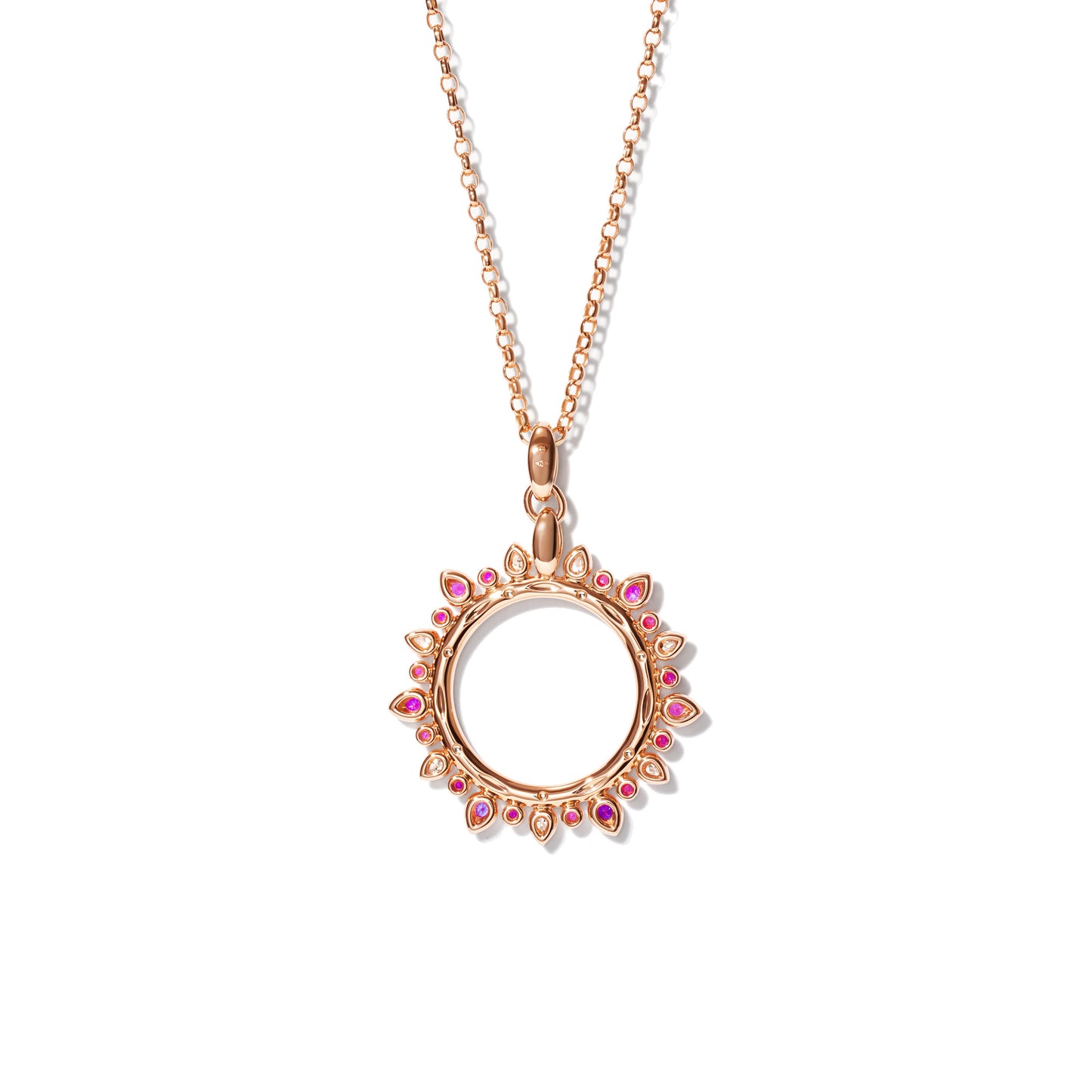 GYPSY Anhänger Sun 'Blush' large, Roségold • Diamant • Saphir von Tamara Comolli (P-Gyp-Blu-l-rg)