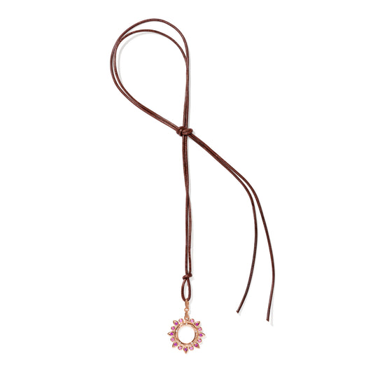 GYPSY Anhänger Sun 'Blush' small, Roségold • Diamant • Saphir von Tamara Comolli (P-Gyp-Blu-s-rg)