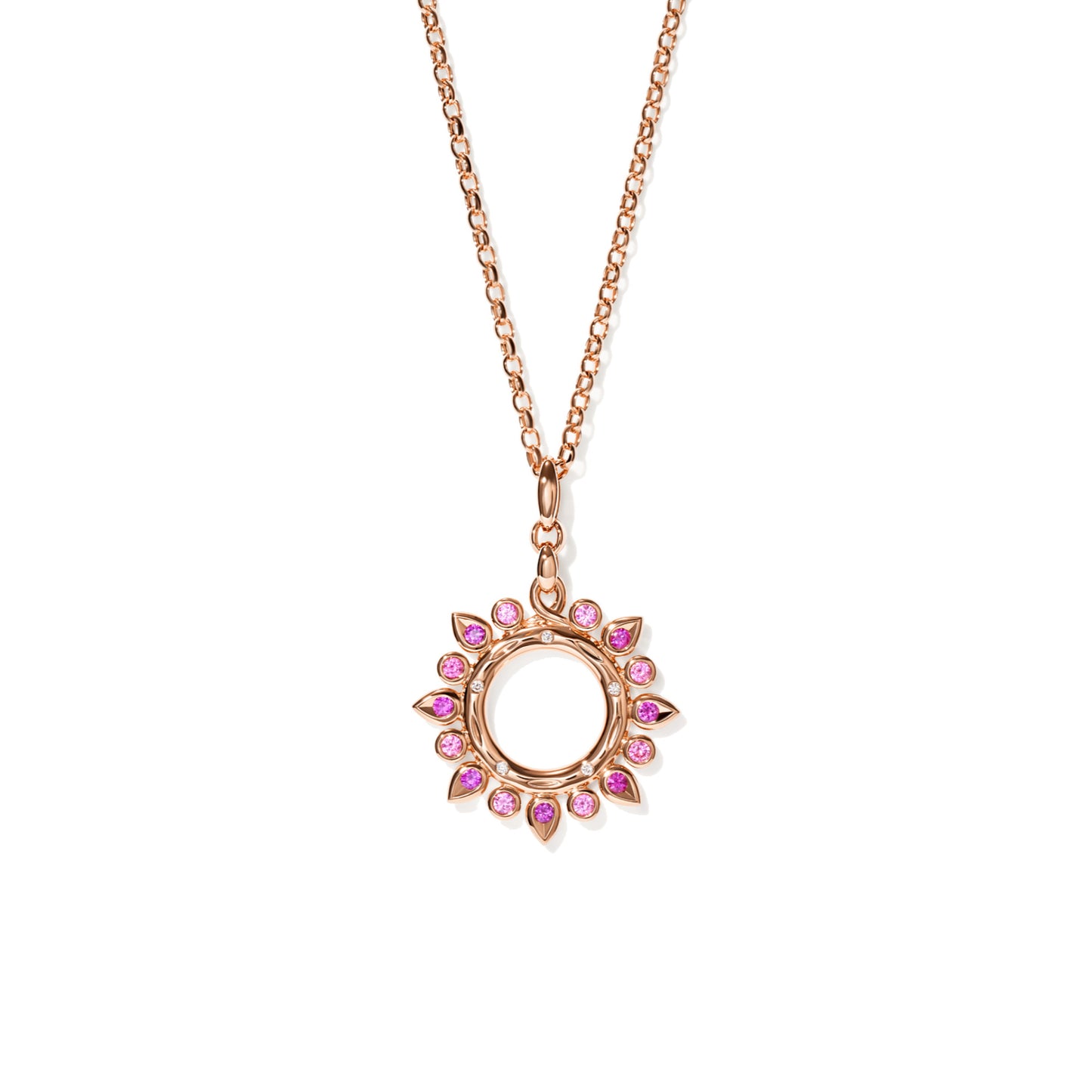 GYPSY Anhänger Sun 'Blush' small, Roségold • Diamant • Saphir von Tamara Comolli (P-Gyp-Blu-s-rg)