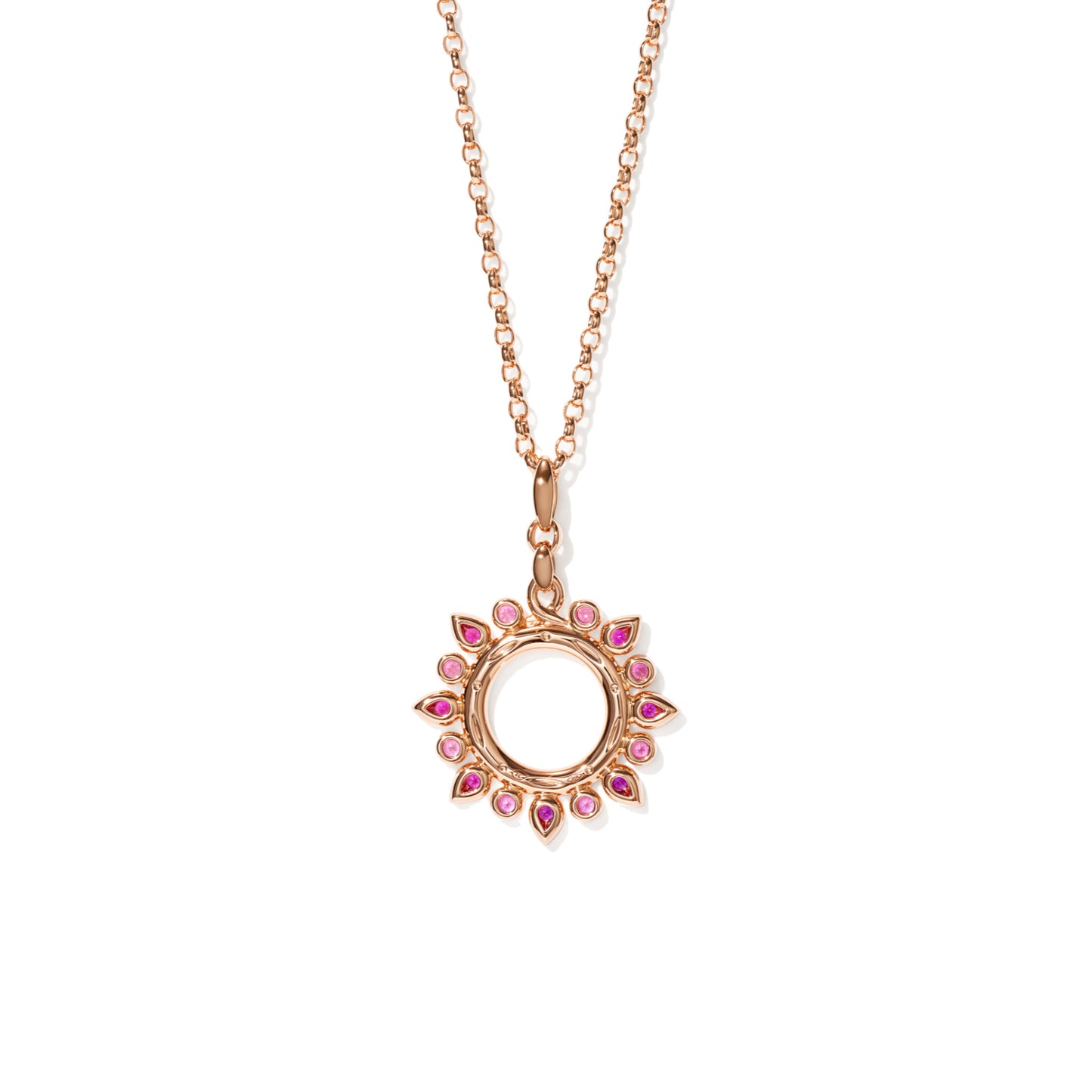 GYPSY Anhänger Sun 'Blush' small, Roségold • Diamant • Saphir von Tamara Comolli (P-Gyp-Blu-s-rg)