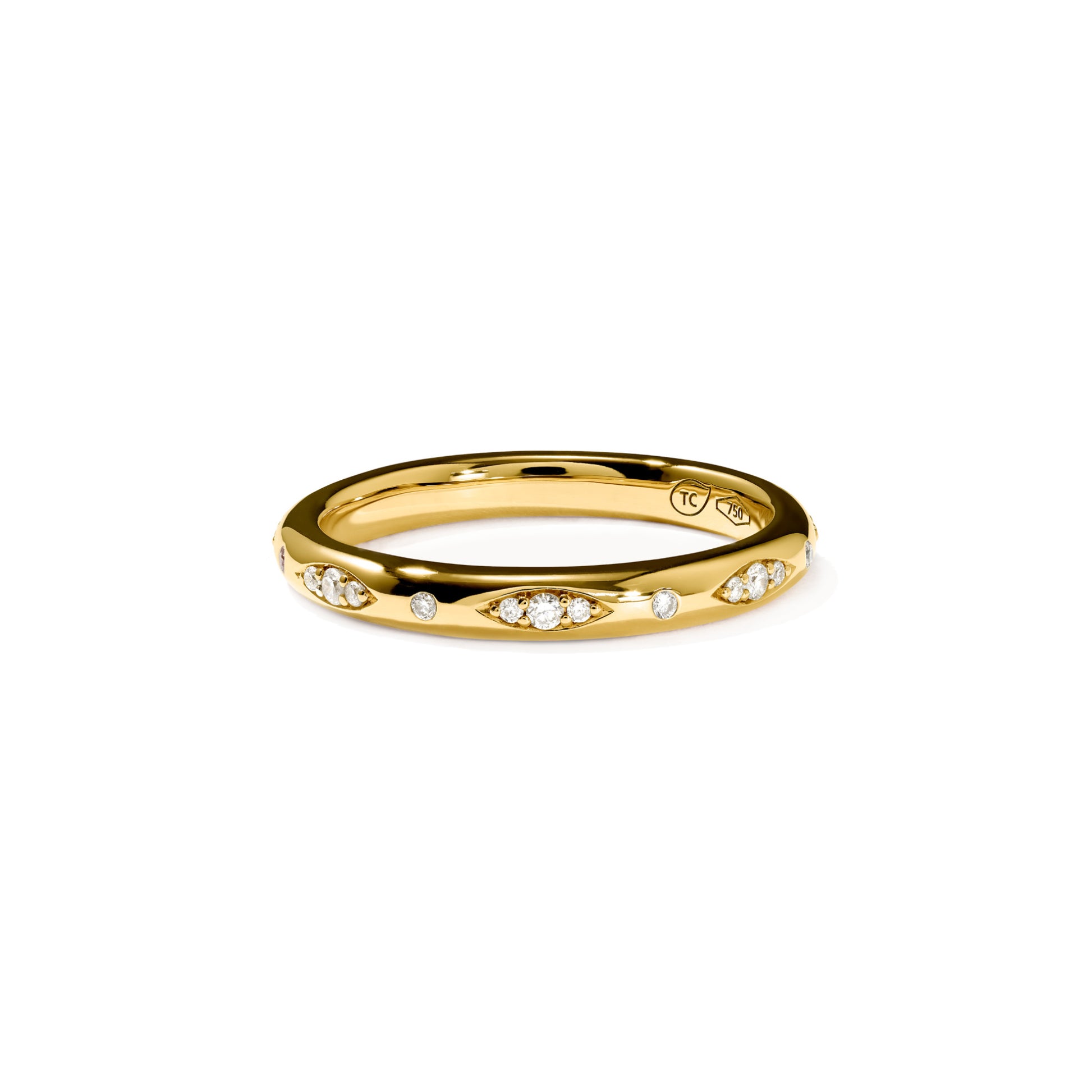 GYPSY Bandring Pavé  'Classic' , Gelbgold • Diamant von Tamara Comolli (R-Gyp-B-ClP-yg)