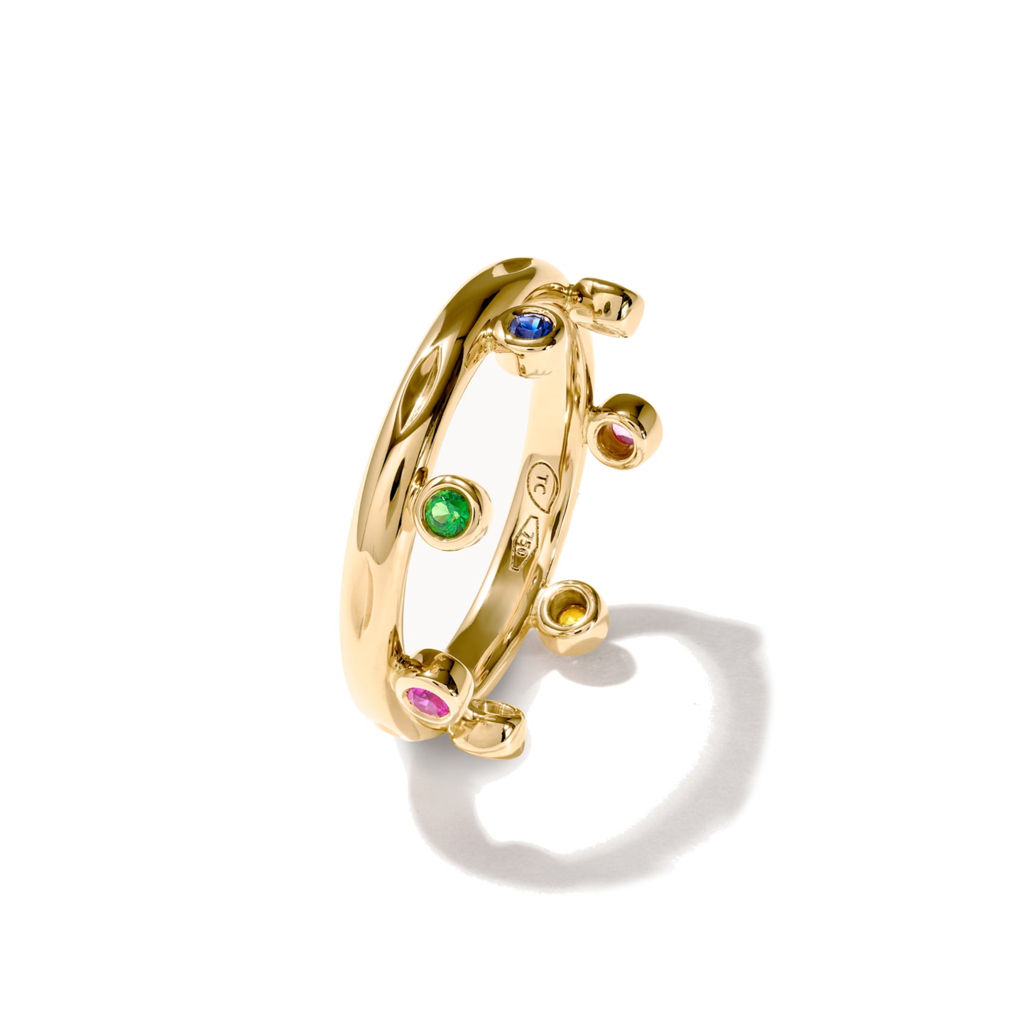 GYPSY Ring Crown Brilliant Cut 'Candy', Gelbgold • Diamant • Saphir • Tsavorit von Tamara Comolli (R-Gyp-C-Br-Can-yg) GYPSY Ring Crown Brilliant Cut 'Candy', Gelbgold • Diamant • Saphir • Tsavorit von Tamara Comolli (R-Gyp-C-Br-Can-yg)