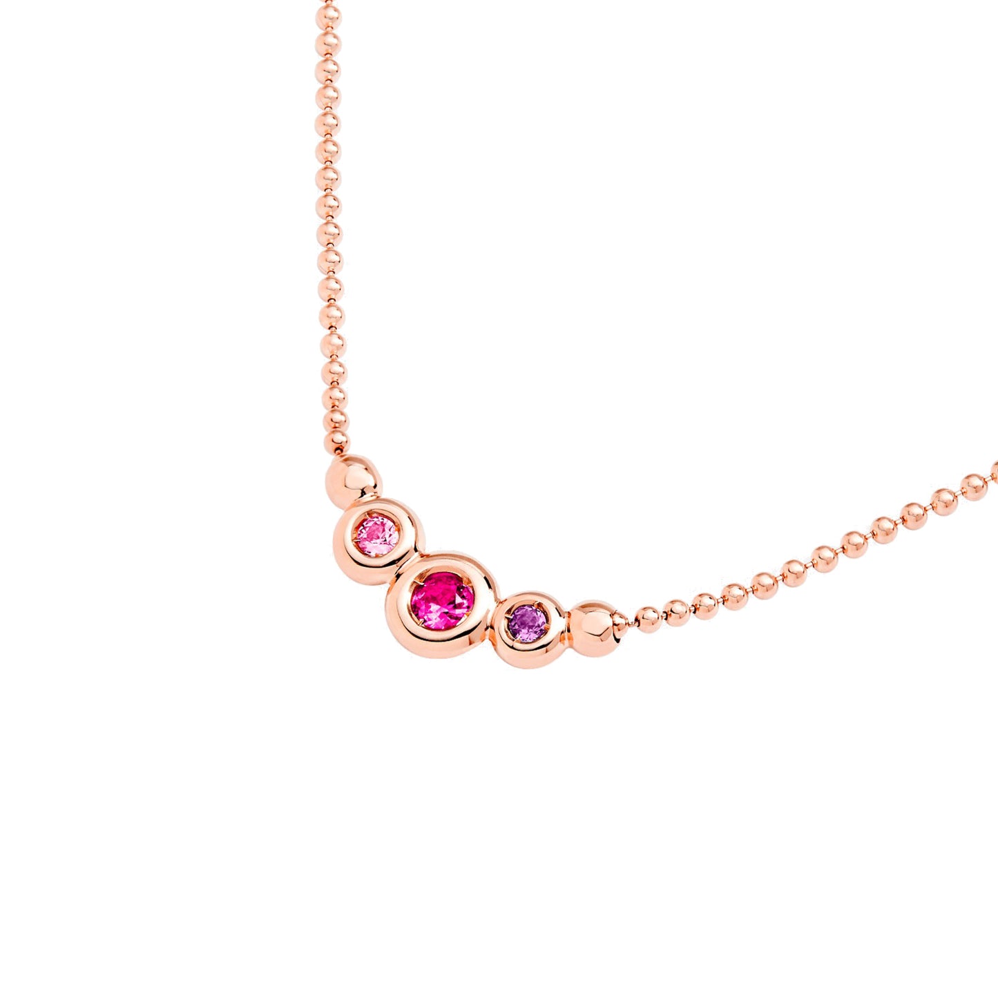 Halskette Bollicine, Roségold • Edelsteine von DoDo (DCC3001-BOLLI-ZRI9R)