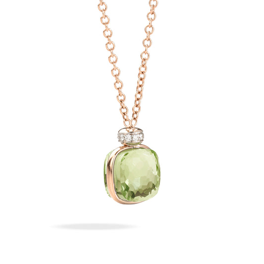 Halskette Nudo Classic, Bicolor-Gold • Diamant • Prasiolith von Pomellato (PCC2022O6WHRDB0PA)