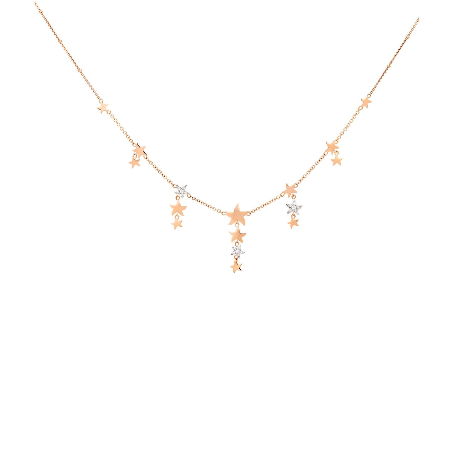 Halskette Stellina „Precious“ mit Diamanten, Roségold • Diamant von DoDo (DCC1005-SSTAR-DB09R)