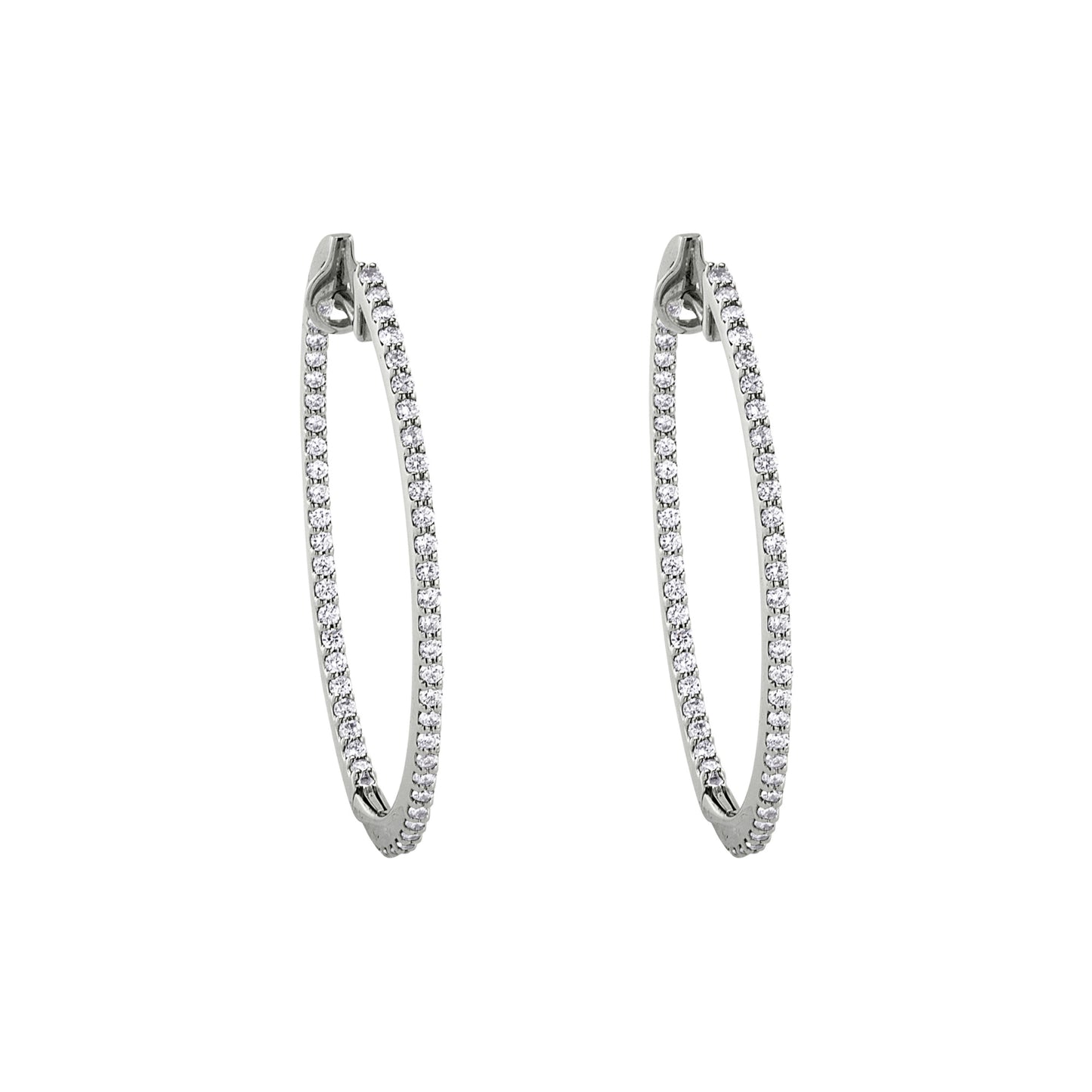 Hoops Creolen , Weißgold • Diamant von Hans D. Krieger (412.1075.39.7)