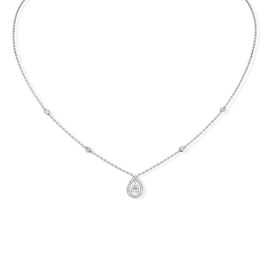 Joy Solitär-Diamant Halskette, Tricolor-Gold • Diamant von Messika (04281-WG)