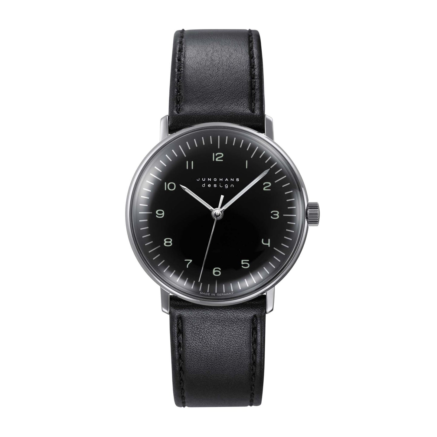 max bill Handaufzug, Leder von Junghans (27/3702.04)