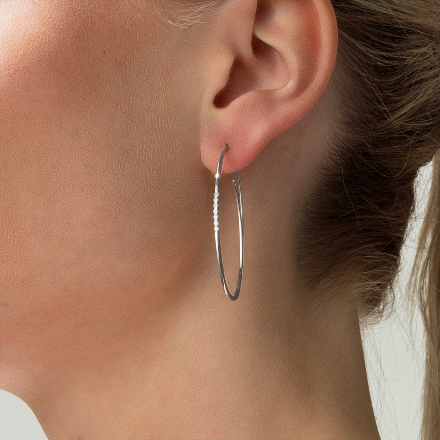 Linear Brillant Creolen , Platin • Diamant von Niessing (N364912-7br-pt)