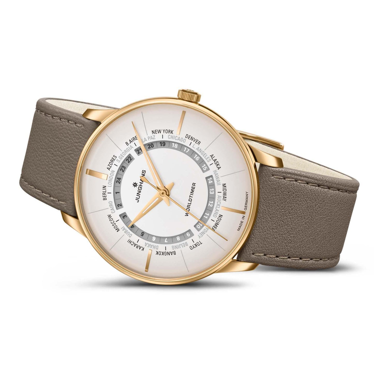 Meister Worldtimer, Edelstahl von Junghans (27/5012.02) Meister Worldtimer, Edelstahl von Junghans (27/5012.02)