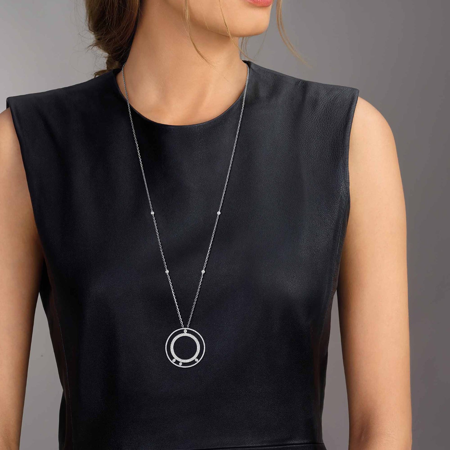 Messika Lange Move Romane Halskette (11317-PG) aus Roségold mit Diamant