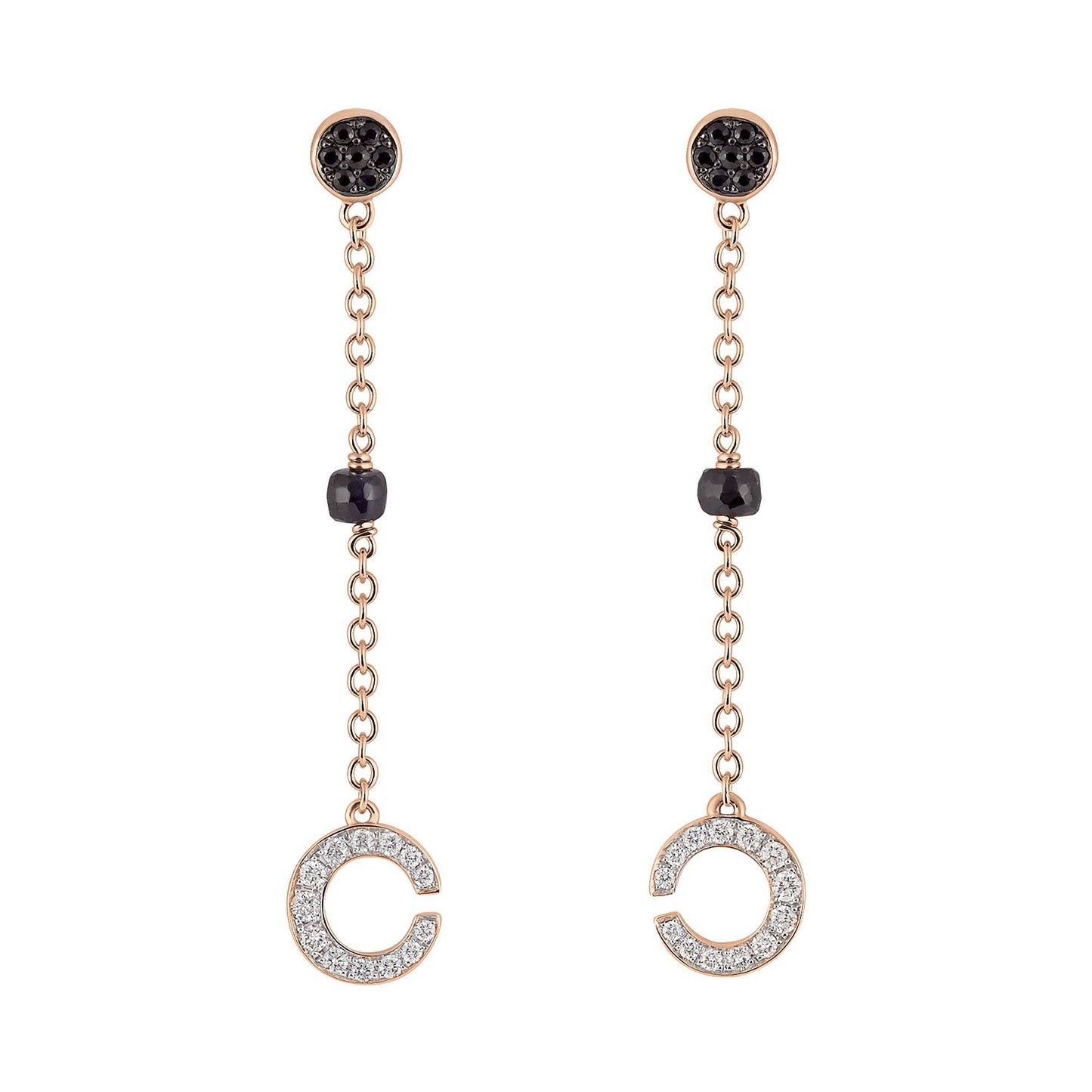 Mezzaluna Ohrhänger, Roségold • Diamant • Saphir von Al Coro (E311BSR)