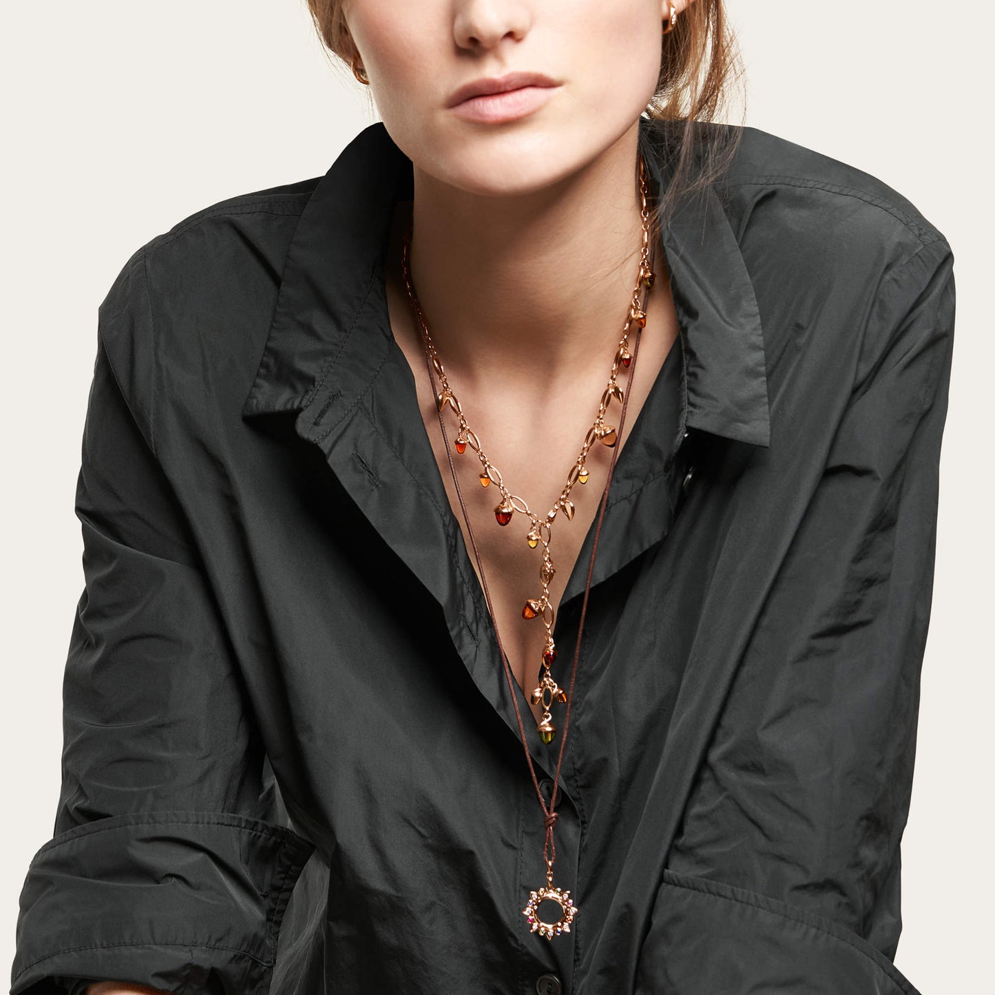 MIKADO Collier Indian Summer, Gelbgold • Edelsteine von Tamara Comolli (N-M-56-IS-yg)