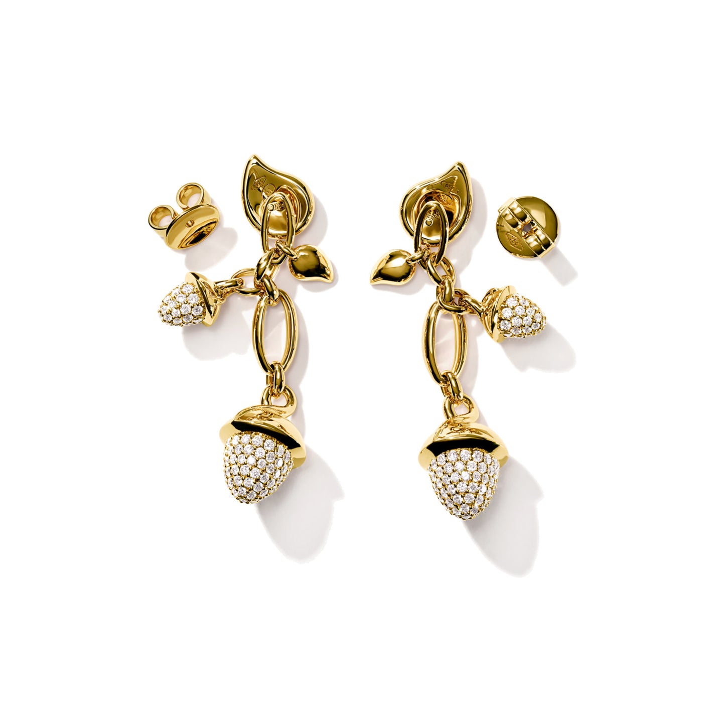 MIKADO Dangling 2 Acorns Ohrringe mit Diamant Pavé , Gelbgold • Diamant von Tamara Comolli (E-M-d-2-p-yg) MIKADO Dangling 2 Acorns Ohrringe mit Diamant Pavé , Gelbgold • Diamant von Tamara Comolli (E-M-d-2-p-yg)