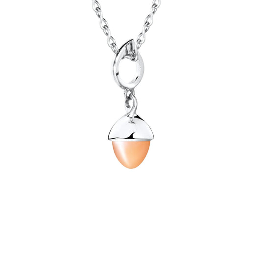 MIKADO Flamenco Anhänger oranger Mondstein, Weißgold • Mondstein von Tamara Comolli (P-MFL-MoOr-wg)