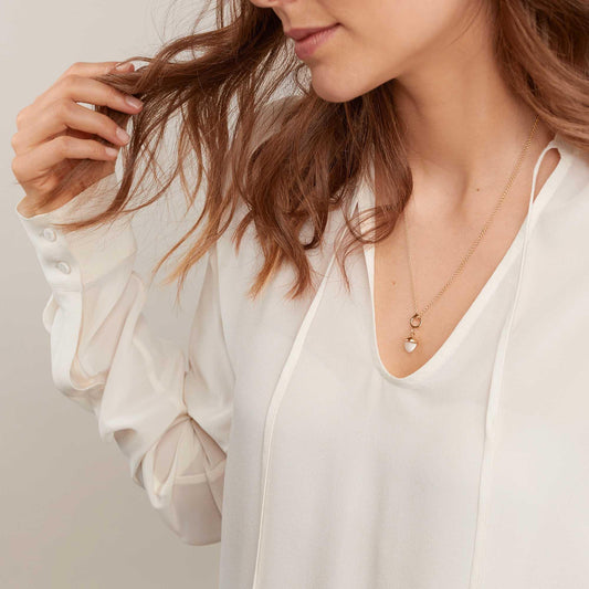 MIKADO Flamenco Anhänger Sand Mondstein, Roségold • Mondstein von Tamara Comolli (P-MFL-MoSa-rg)