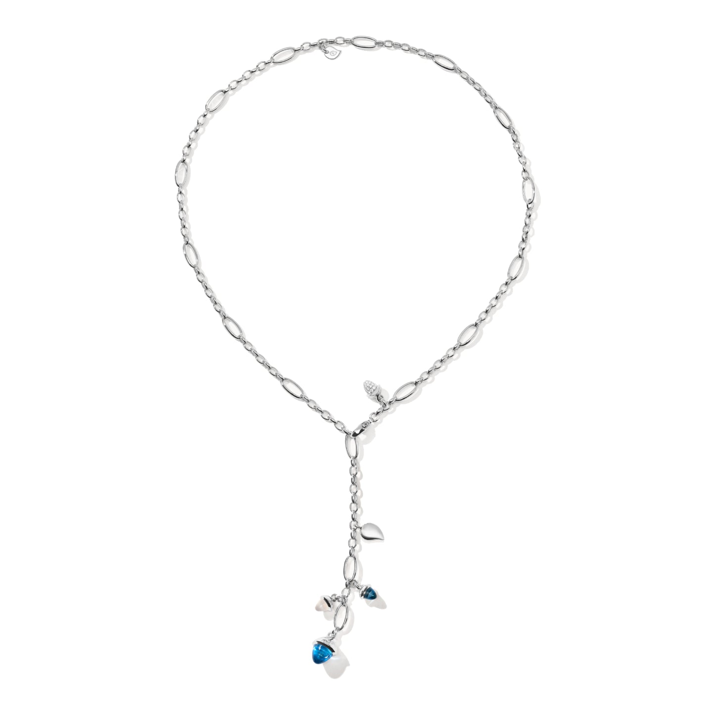 MIKADO Halskette Delicate 'Ocean', Weißgold • Diamant • London Topas • Mondstein • Topas von Tamara Comolli (N-M-Del51-Oce-p-wg) MIKADO Halskette Delicate 'Ocean', Weißgold • Diamant • London Topas • Mondstein • Topas von Tamara Comolli (N-M-Del51-Oce-p-wg)