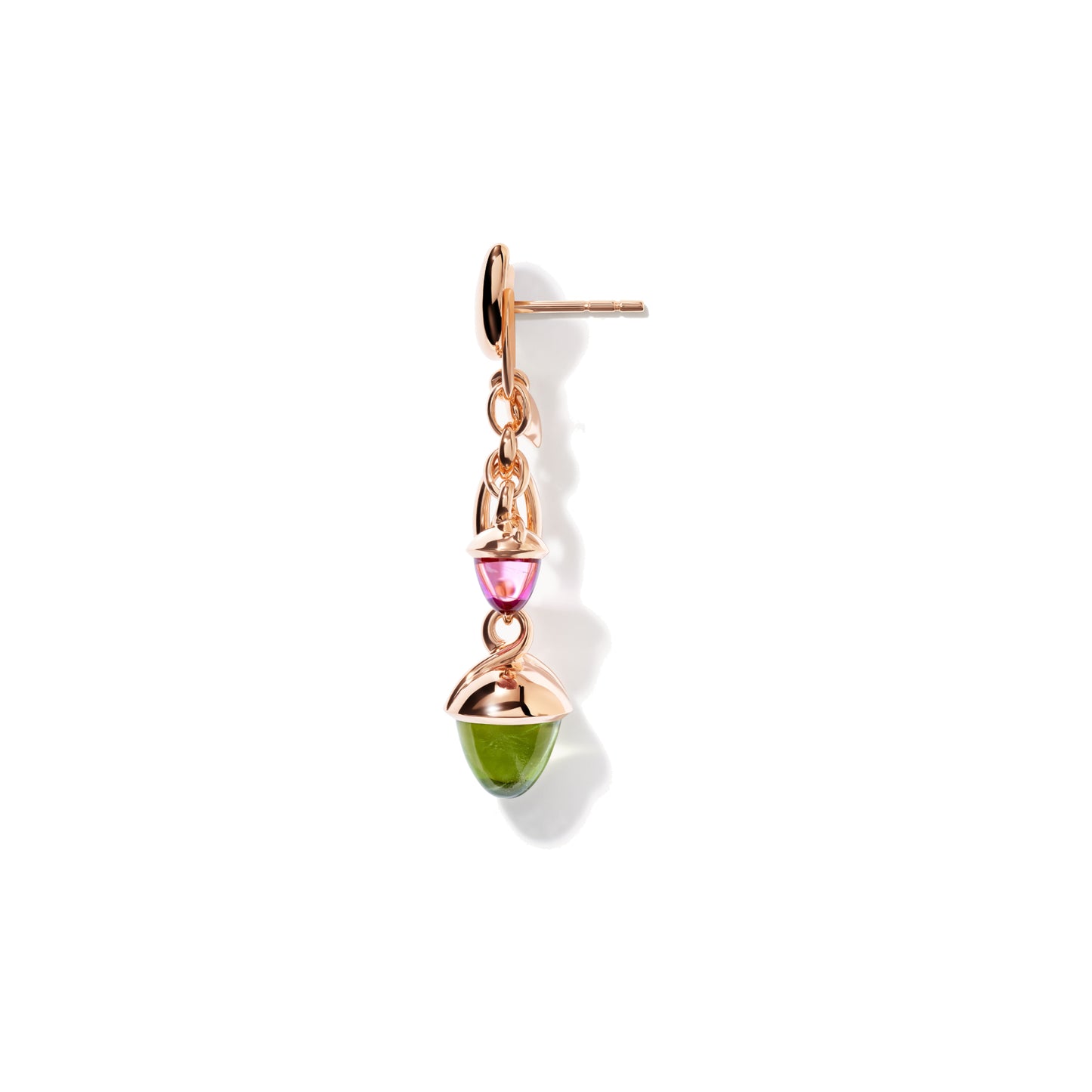 MIKADO Ohrringe Dangling 2 Acorns 'Candy', Roségold • Edelsteine von Tamara Comolli (E-M-d-2-Can-rg)