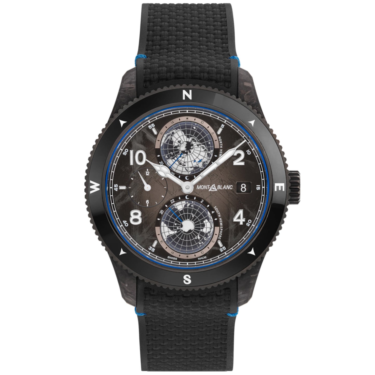 1858 Geosphere CARBO₂ 0 Oxygen Limited Edition - 1969 Exemplare, Edelstahl • Saphir von Montblanc (MB132300)