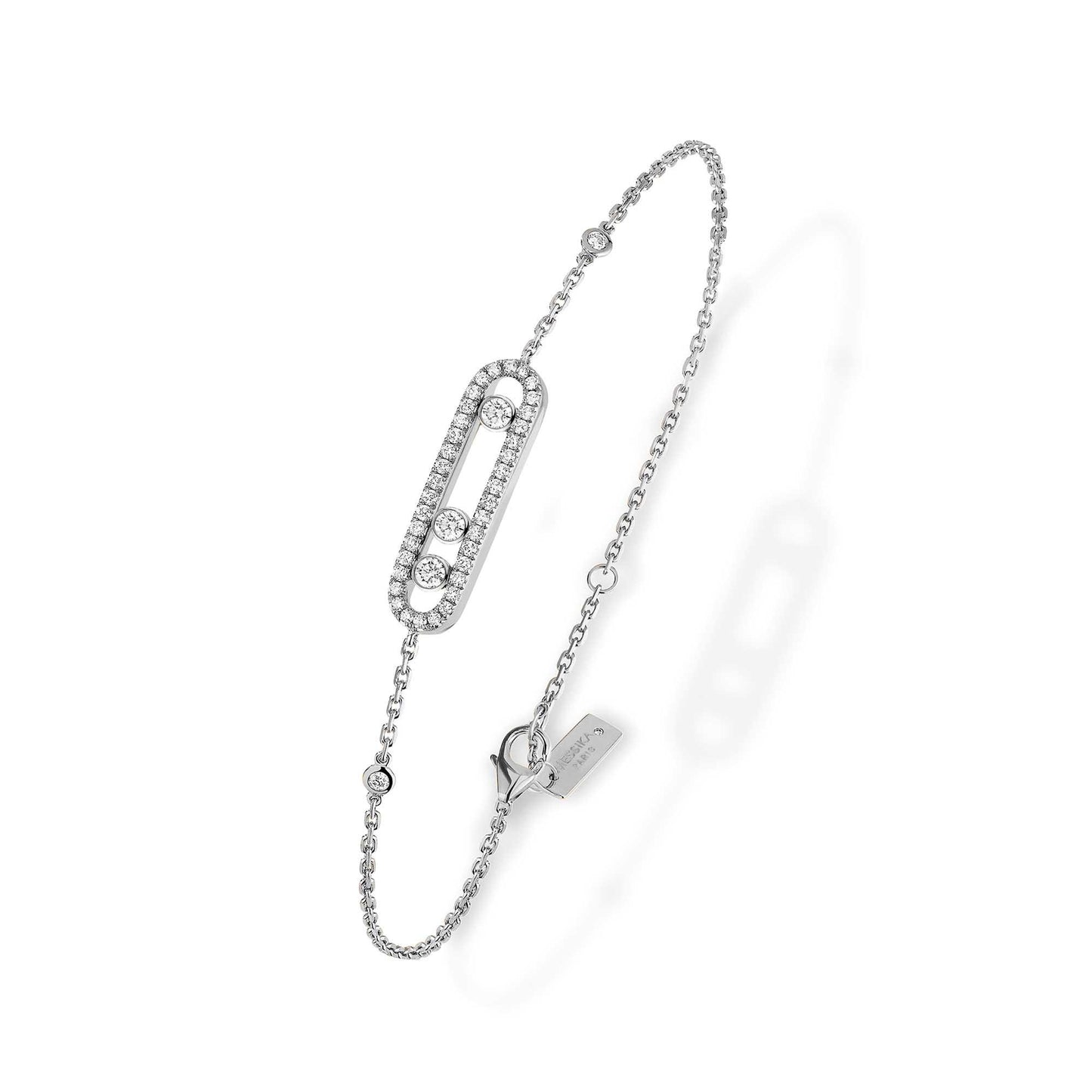 Move Classique Baby Pavé Armband, Weißgold • Diamant von Messika (04325-WG)