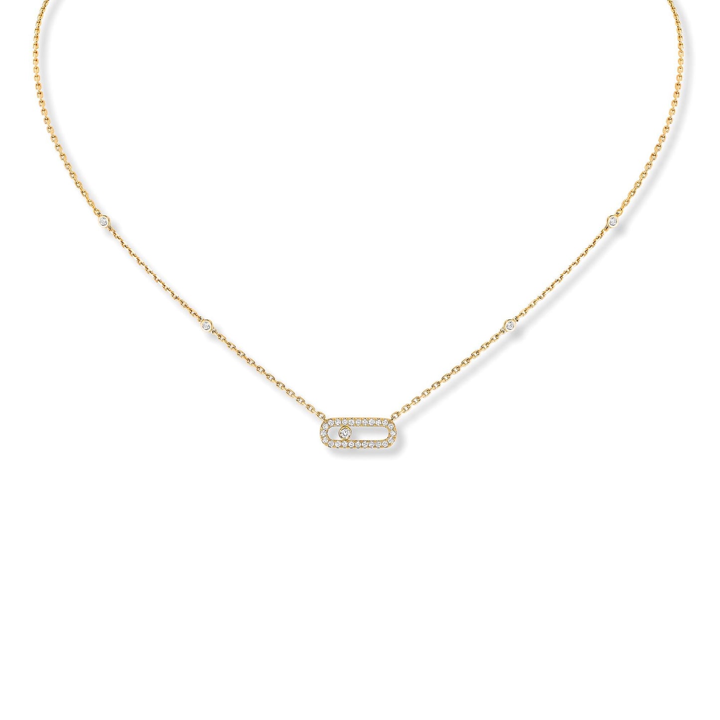 Move Uno Pavé Halskette, Gelbgold • Diamant von Messika (04708-YG)