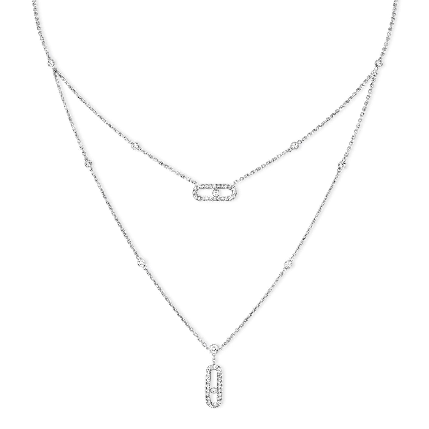 Move Uno Pavée Kette, Weißgold • Diamant von Messika (07174-WG)