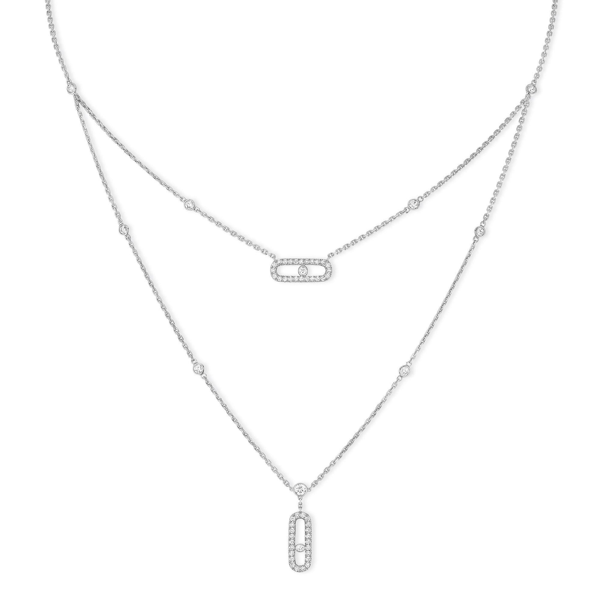 Move Uno Pavée Kette, Weißgold • Diamant von Messika (07174-WG)