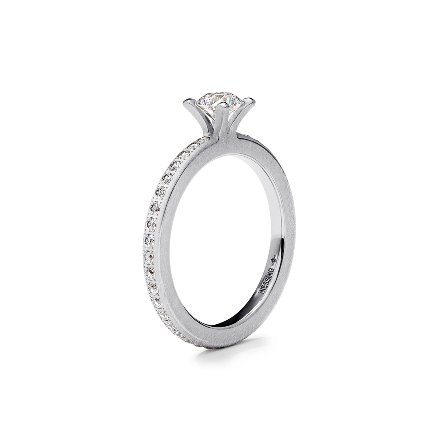 Niessing Amatis Highlights Ring (N331961-2mm-41br-nature-pt) aus Platin mit Diamant