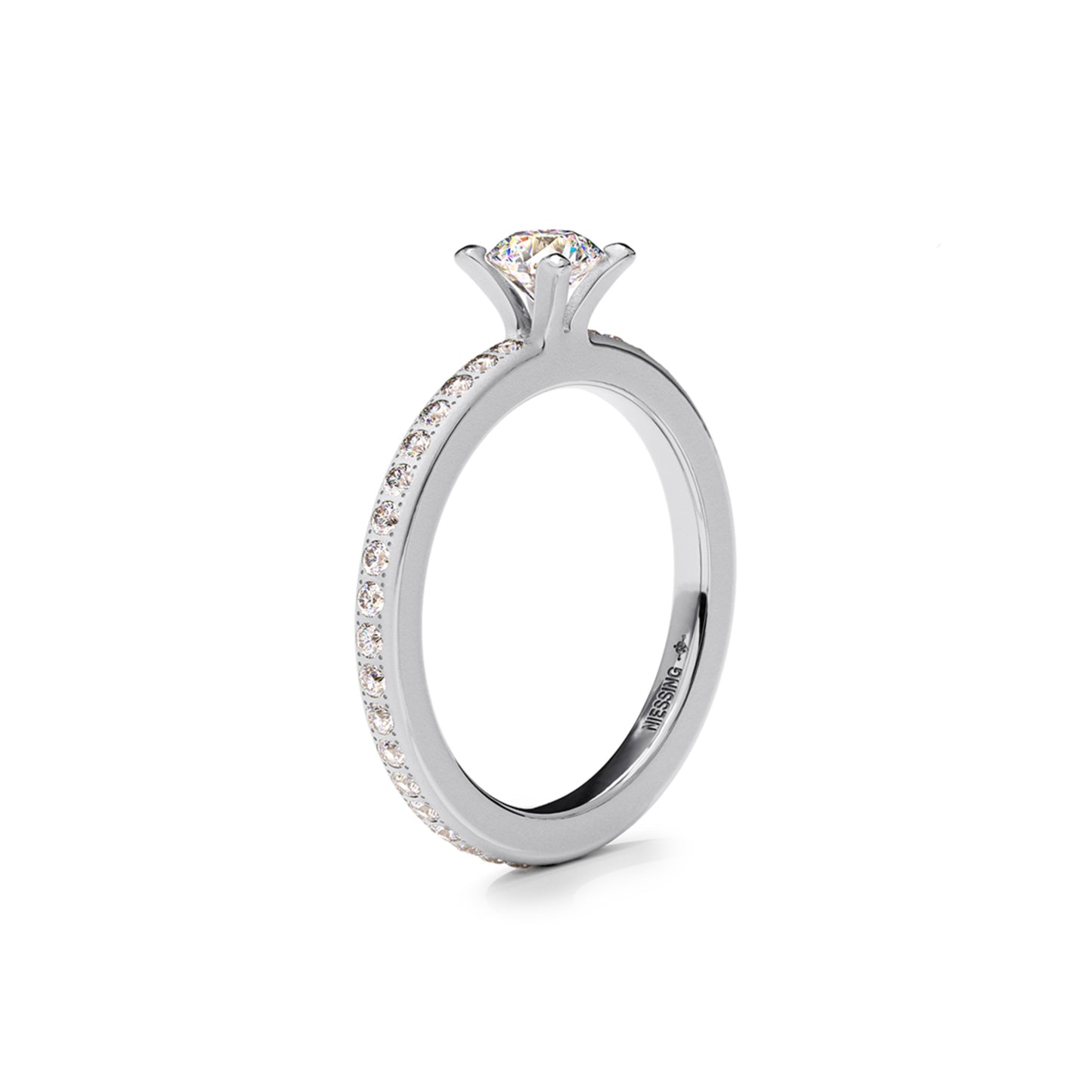 Niessing Amatis Highlights Ring (N331961-2mm-41br-velvet-pt) aus Platin mit Diamant