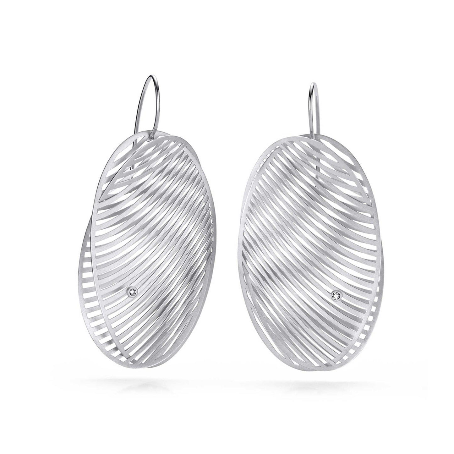 Niessing Mirage Ohrhänger ovale Form (N334950-pt) aus Platin mit Diamant