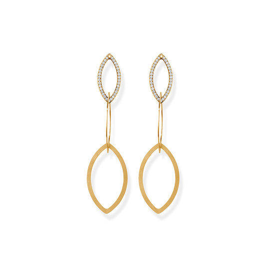 Niessing Quinta Navette Ohrhänger (N364918-80mm-cy) mit Diamant