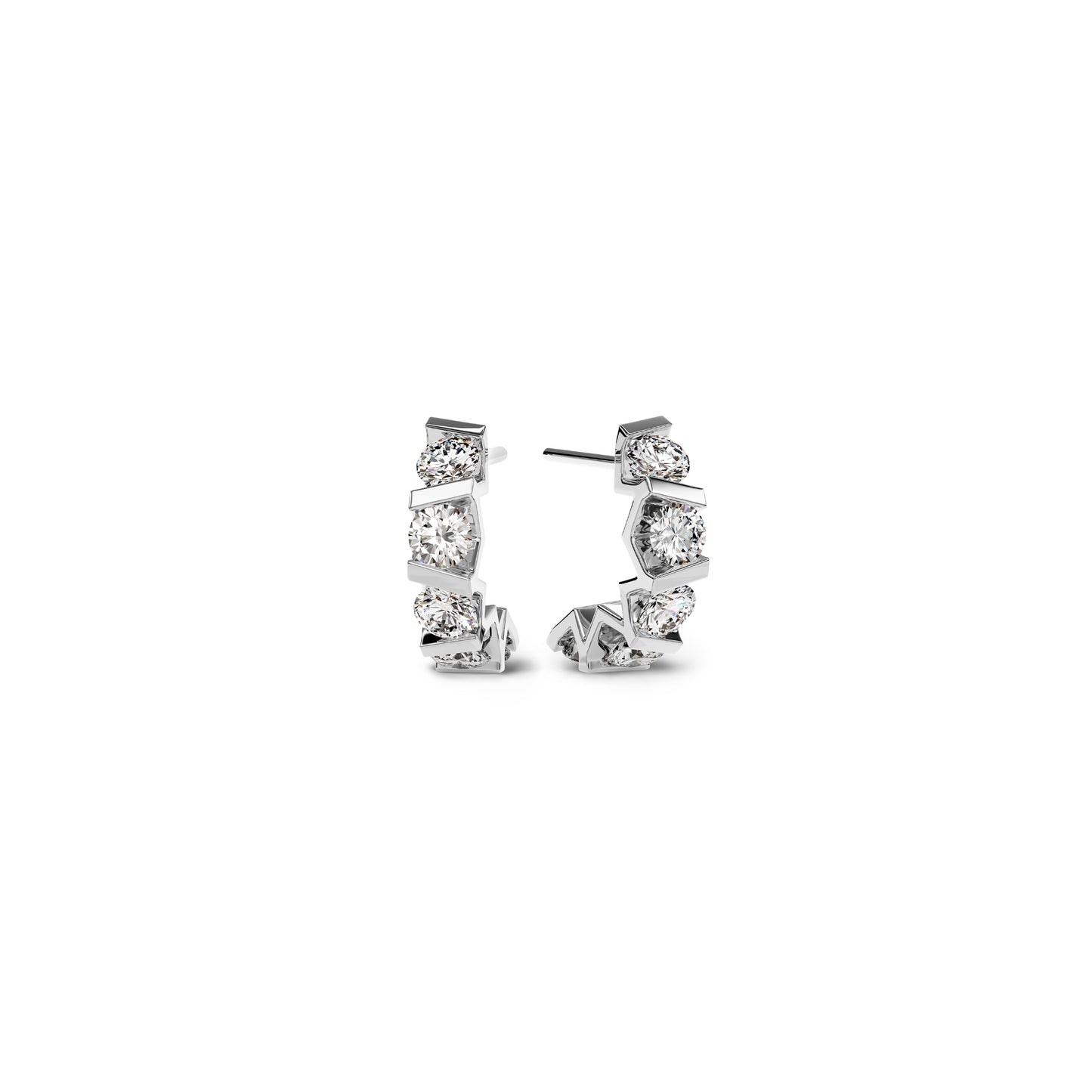 Niessing Vivida Creolen - N404975-4mm-0.23ct (23ct-pt) aus Platin mit Diamant