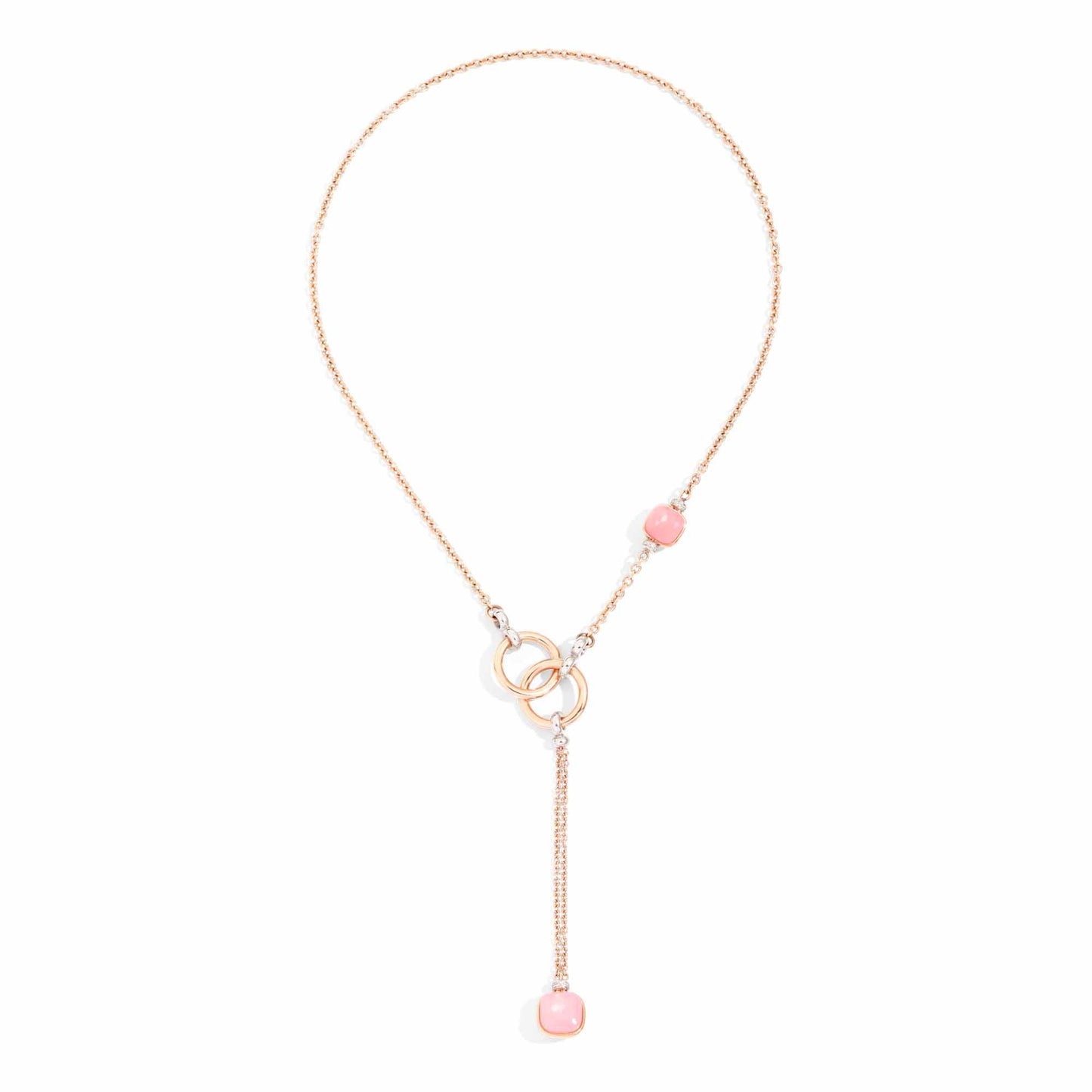 Nudo Rosenquarz Lariat-Kette, Bicolor-Gold • Edelsteine von Pomellato (PCB9051O6000BRCQR)
