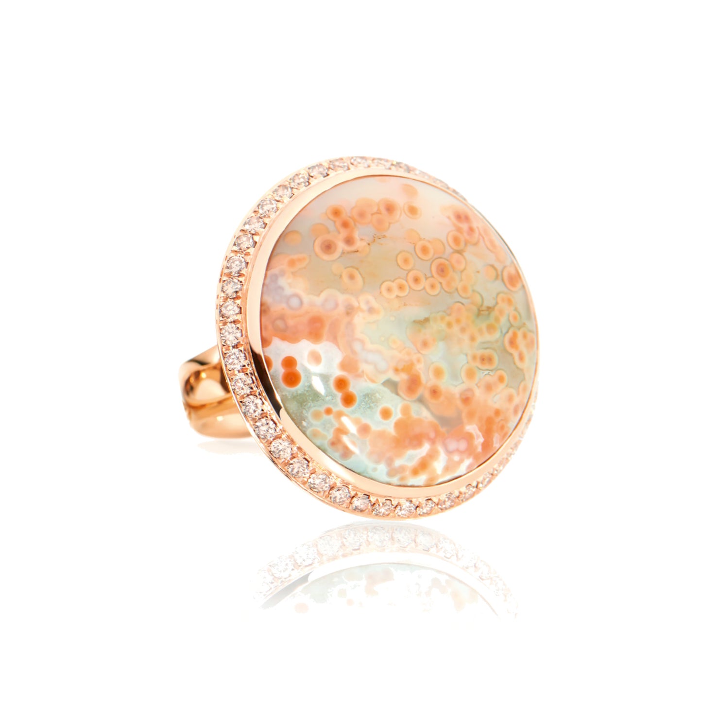 OCEAN JASPER Ring large mit Champagne Diamanten Pavé , Roségold • Diamant • Ocean Jasper von Tamara Comolli (R-OJ-l-pD-rg)