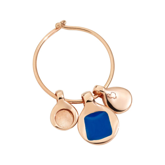 Ohrringe „Hoop“ Bazaar Kleines Modell, Silber • Emaille von DoDo (DHC1007-BAZAA-EXRAG)