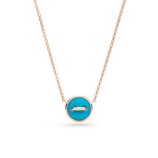 Pom Pom Dot Wendbare Halskette, Bicolor-Gold • Diamant • Türkis von Pomellato (PCC5031O7WHRDB0TU)