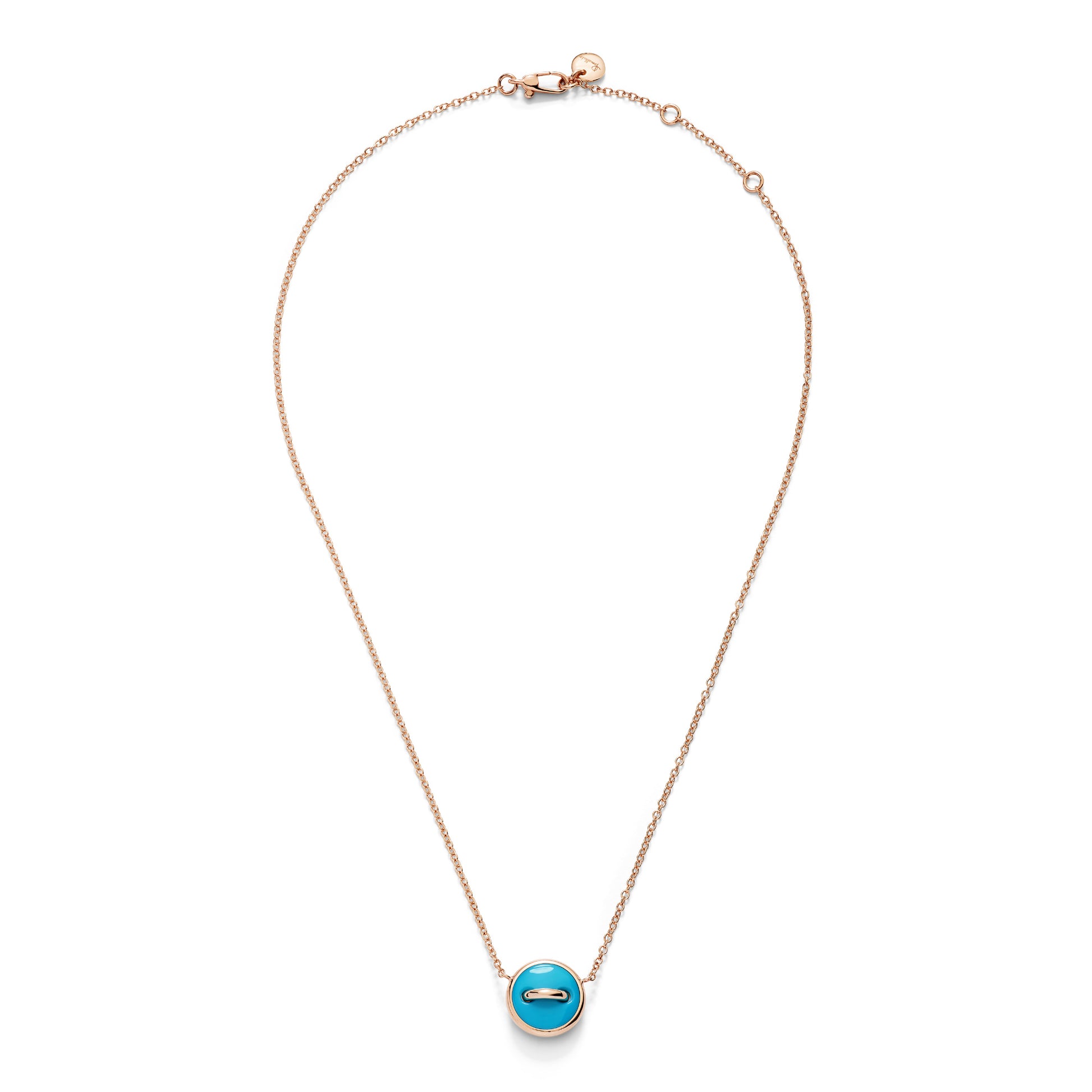 Pom Pom Dot Wendbare Halskette, Bicolor-Gold • Diamant • Türkis von Pomellato (PCC5031O7WHRDB0TU)