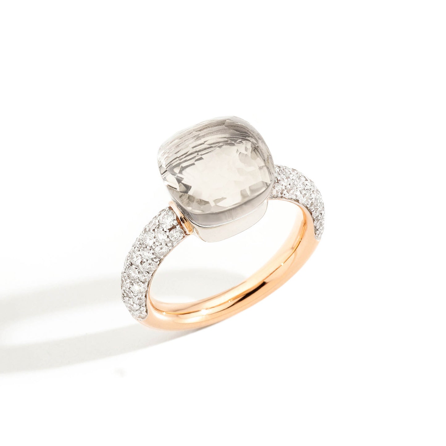 Pomellato Nudo Classic Ring (PAC0040O6WHRDB0TB) aus Bicolor-Gold mit Diamant und Topas