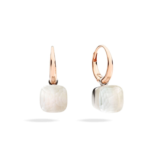 Pomellato Nudo Gelè Ohrringe (POB2010O6000STBMP) aus Bicolor-Gold mit Perlmutt und Topas