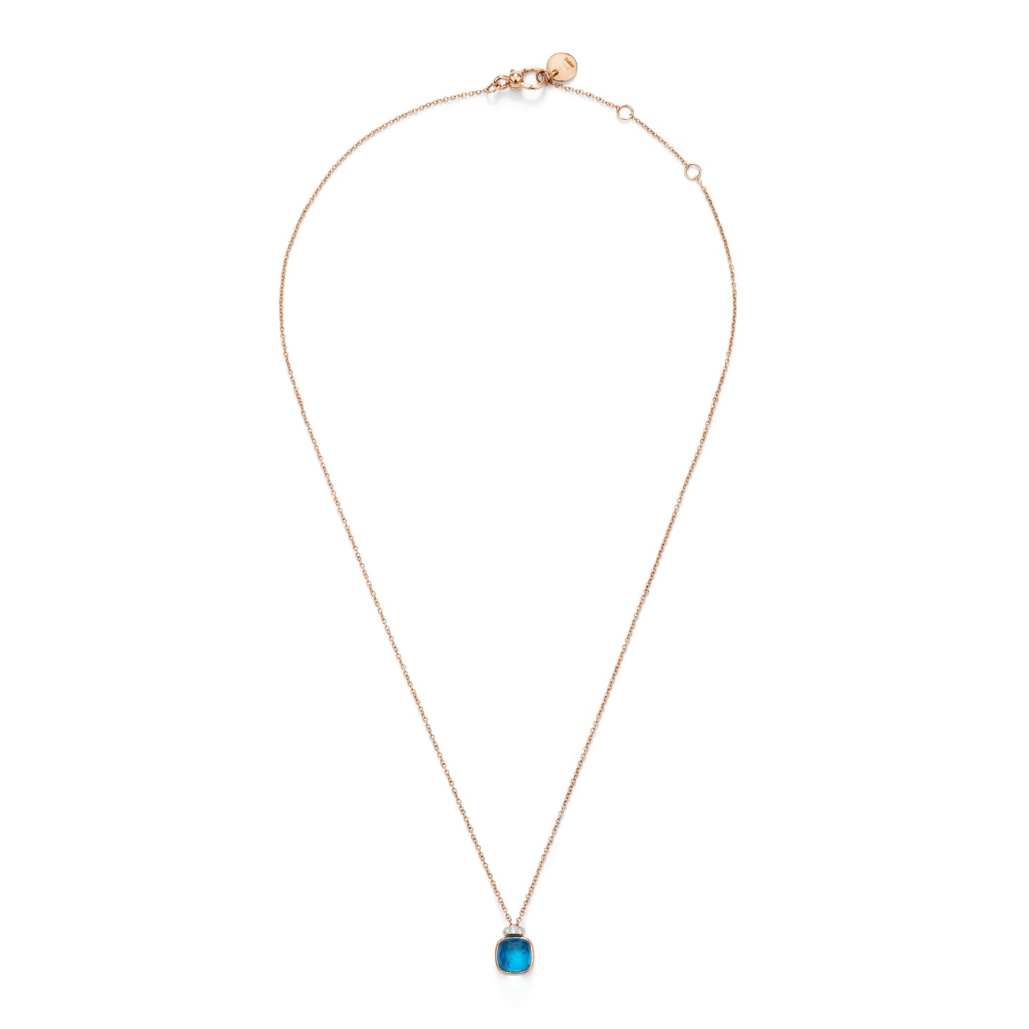 Pomellato Nudo Mini Halskette mit Anhänger (PCC5020O6WHRDB0TL) aus Bicolor-Gold mit Diamant und Topas