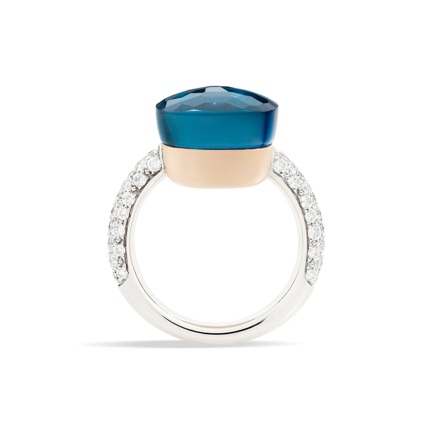 Pomellato Nudo Ring (PAB4010O6000DB0TL) aus Bicolor-Gold mit Diamant und Topas